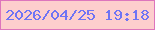 文字の大きさ：1、枠の色：dd75bc、背景の色：fdcecd、文字の色：6e74f4 無料ブログパーツのブログ時計