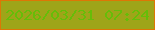 文字の大きさ：1、枠の色：dd7705、背景の色：9ea519、文字の色：66bd08 無料ブログパーツのブログ時計
