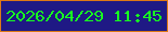 文字の大きさ：1、枠の色：dd7916、背景の色：1f1985、文字の色：17fe20 無料ブログパーツのブログ時計