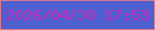 文字の大きさ：3、枠の色：dd7b8d、背景の色：4e5fd0、文字の色：cf28b8 無料ブログパーツのブログ時計