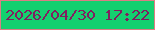 文字の大きさ：1、枠の色：dd7d84、背景の色：14d06f、文字の色：811e60 無料ブログパーツのブログ時計
