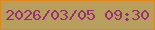 文字の大きさ：3、枠の色：dd871f、背景の色：b89f5e、文字の色：992d76 無料ブログパーツのブログ時計