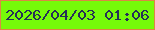 文字の大きさ：3、枠の色：dd8744、背景の色：76fb09、文字の色：263057 無料ブログパーツのブログ時計