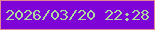 文字の大きさ：2、枠の色：dd8797、背景の色：7e03d6、文字の色：acd7a0 無料ブログパーツのブログ時計
