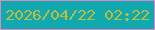 文字の大きさ：4、枠の色：dd87c6、背景の色：11a9b0、文字の色：c2bc3e 無料ブログパーツのブログ時計
