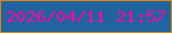 文字の大きさ：2、枠の色：dd890c、背景の色：2063a1、文字の色：ff08a1 無料ブログパーツのブログ時計