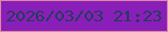文字の大きさ：2、枠の色：dd89a0、背景の色：8a1eb9、文字の色：213d5a 無料ブログパーツのブログ時計