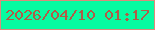 文字の大きさ：1、枠の色：dd8a7b、背景の色：07fba1、文字の色：b15b47 無料ブログパーツのブログ時計