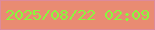 文字の大きさ：5、枠の色：dd8a9c、背景の色：e98b72、文字の色：8af63c 無料ブログパーツのブログ時計