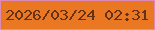 文字の大きさ：5、枠の色：dd8ab7、背景の色：ea7722、文字の色：663217 無料ブログパーツのブログ時計