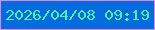 文字の大きさ：5、枠の色：dd8ae5、背景の色：066bde、文字の色：51efa6 無料ブログパーツのブログ時計