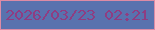 文字の大きさ：4、枠の色：dd8ba5、背景の色：5972ae、文字の色：8f3d82 無料ブログパーツのブログ時計