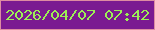 文字の大きさ：1、枠の色：dd8ca2、背景の色：7a1a91、文字の色：9cef56 無料ブログパーツのブログ時計