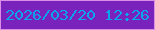 文字の大きさ：1、枠の色：dd8de6、背景の色：7923bc、文字の色：08a4ec 無料ブログパーツのブログ時計