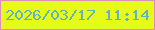 文字の大きさ：4、枠の色：dd8fbc、背景の色：e6fb17、文字の色：5eb4c0 無料ブログパーツのブログ時計