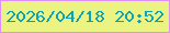 文字の大きさ：4、枠の色：dd8ff6、背景の色：ebf383、文字の色：0da3b4 無料ブログパーツのブログ時計