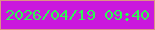 文字の大きさ：4、枠の色：dd9186、背景の色：ca18dd、文字の色：2ff853 無料ブログパーツのブログ時計