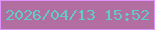 文字の大きさ：2、枠の色：dd92fd、背景の色：b26da1、文字の色：63cac6 無料ブログパーツのブログ時計