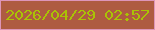 文字の大きさ：1、枠の色：dd95b9、背景の色：ae5b41、文字の色：aac205 無料ブログパーツのブログ時計