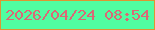 文字の大きさ：3、枠の色：dd9631、背景の色：50fda1、文字の色：db6876 無料ブログパーツのブログ時計