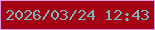 文字の大きさ：1、枠の色：dd96e0、背景の色：a40316、文字の色：7bb6bb 無料ブログパーツのブログ時計
