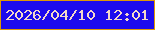 文字の大きさ：2、枠の色：dd9804、背景の色：1c0aed、文字の色：f3d7c9 無料ブログパーツのブログ時計