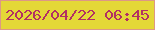 文字の大きさ：2、枠の色：dd9885、背景の色：e4d837、文字の色：b23063 無料ブログパーツのブログ時計