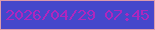 文字の大きさ：3、枠の色：dd9bac、背景の色：4647cb、文字の色：af26be 無料ブログパーツのブログ時計