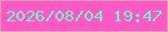 文字の大きさ：1、枠の色：dda0b1、背景の色：fc59c6、文字の色：73f2cd 無料ブログパーツのブログ時計