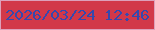 文字の大きさ：5、枠の色：dda0ba、背景の色：d23849、文字の色：3648ae 無料ブログパーツのブログ時計