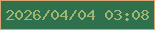 文字の大きさ：4、枠の色：dda370、背景の色：2f714d、文字の色：a4b573 無料ブログパーツのブログ時計