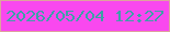 文字の大きさ：2、枠の色：dda39d、背景の色：f948ef、文字の色：3da0a7 無料ブログパーツのブログ時計