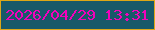 文字の大きさ：4、枠の色：dda717、背景の色：185969、文字の色：f102bb 無料ブログパーツのブログ時計