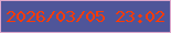 文字の大きさ：1、枠の色：dda7cc、背景の色：4f5599、文字の色：f93b07 無料ブログパーツのブログ時計