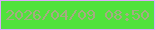 文字の大きさ：5、枠の色：dda9fc、背景の色：50e23c、文字の色：a5ab82 無料ブログパーツのブログ時計