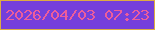 文字の大きさ：5、枠の色：ddac42、背景の色：753fdb、文字の色：ed5d9b 無料ブログパーツのブログ時計
