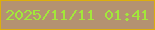 文字の大きさ：2、枠の色：ddae0c、背景の色：b49271、文字の色：a2e83a 無料ブログパーツのブログ時計