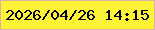 文字の大きさ：1、枠の色：ddaea5、背景の色：fdf336、文字の色：030522 無料ブログパーツのブログ時計