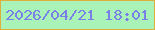 文字の大きさ：3、枠の色：ddaf3c、背景の色：a9f3b9、文字の色：7a80e6 無料ブログパーツのブログ時計