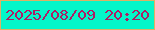 文字の大きさ：1、枠の色：ddb164、背景の色：04f6c9、文字の色：ad1e65 無料ブログパーツのブログ時計
