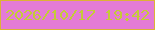 文字の大きさ：3、枠の色：ddb236、背景の色：e47bd6、文字の色：c4cc36 無料ブログパーツのブログ時計