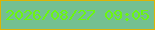 文字の大きさ：4、枠の色：ddb304、背景の色：74c091、文字の色：6bf70f 無料ブログパーツのブログ時計