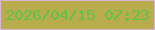 文字の大きさ：5、枠の色：ddb6d2、背景の色：b8ac4c、文字の色：5fc24b 無料ブログパーツのブログ時計