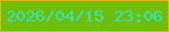 文字の大きさ：3、枠の色：ddb718、背景の色：6fbd06、文字の色：2ee7c5 無料ブログパーツのブログ時計