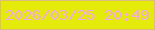 文字の大きさ：1、枠の色：ddbb7e、背景の色：e4eb0b、文字の色：f3a9e7 無料ブログパーツのブログ時計