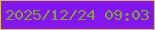 文字の大きさ：5、枠の色：ddbd5a、背景の色：8416f3、文字の色：80a235 無料ブログパーツのブログ時計