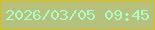文字の大きさ：5、枠の色：ddbe14、背景の色：b6c17d、文字の色：abfdc8 無料ブログパーツのブログ時計