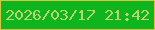 文字の大きさ：2、枠の色：ddc140、背景の色：0eb51f、文字の色：bbd56b 無料ブログパーツのブログ時計