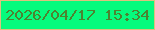 文字の大きさ：5、枠の色：ddc17e、背景の色：05fb7d、文字の色：4c8330 無料ブログパーツのブログ時計