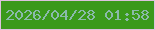 文字の大きさ：1、枠の色：ddc2de、背景の色：3a991b、文字の色：8abaab 無料ブログパーツのブログ時計